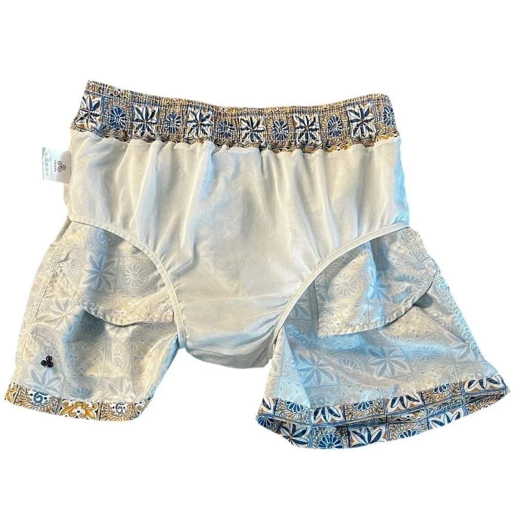 Origen Per Capri Blue & Yellow Swim Trunks Size XL NWOT